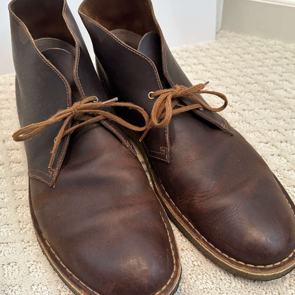 Clarks Brown DESERT BOOT BEESWAX - great used men's 14 US